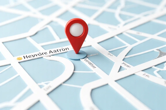 Mappa stilizzata con pin di posizione